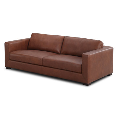 91'' Top Grain Genuine Leather Sofa
