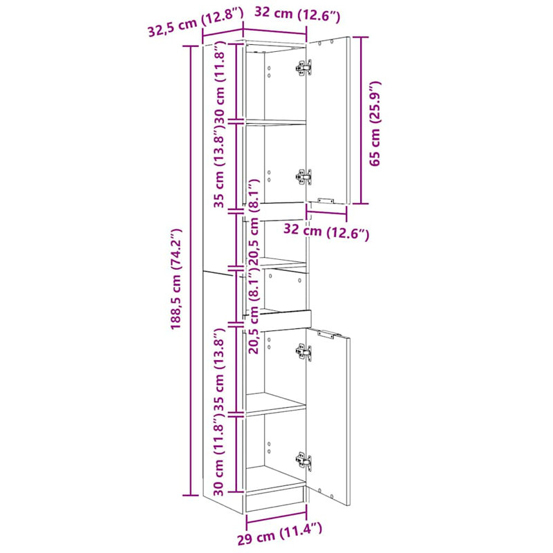 Jonnathon Bathroom Cabinet, Blanc