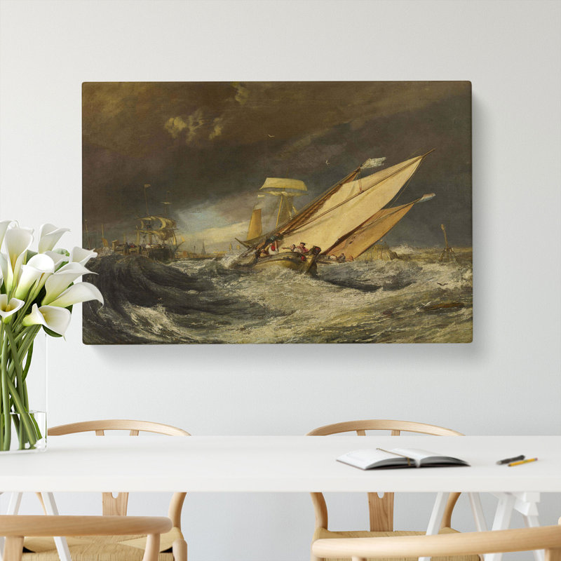 Fishing Boats Entering Callais by Joseph Mallord William Turner - Wrapped Canvas Painting, 50cm H x 76cm W x 3cm D