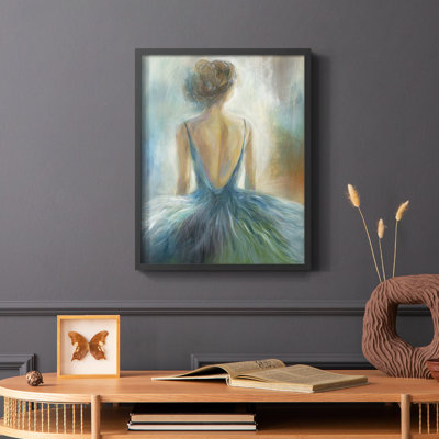 Lady in Blue Framed Print - Solid Wood
