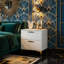 White And Gold 2-Drawer Rectangular Nightstand-1332093137