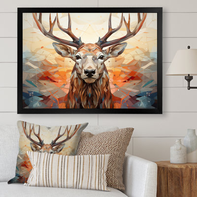 «Bhavith Brown Orange Moose Majestic Geometric II», reproduction d'art sur toile