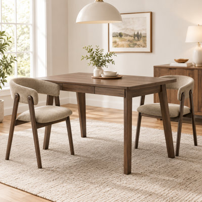 Chaise de salle à manger rembourrée de style moderne du milieu du siècle