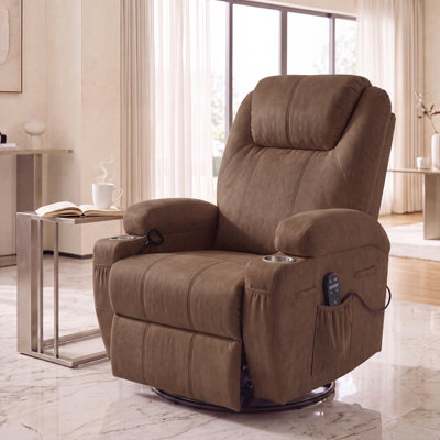Fauteuil de massage inclinable avec fonction pivotante et berçante