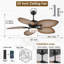 Ventilateur de plafond 44 "/ 52" à feuilles tropicales à intensité variable avec lumières DEL et télécommande-439240836-439240838