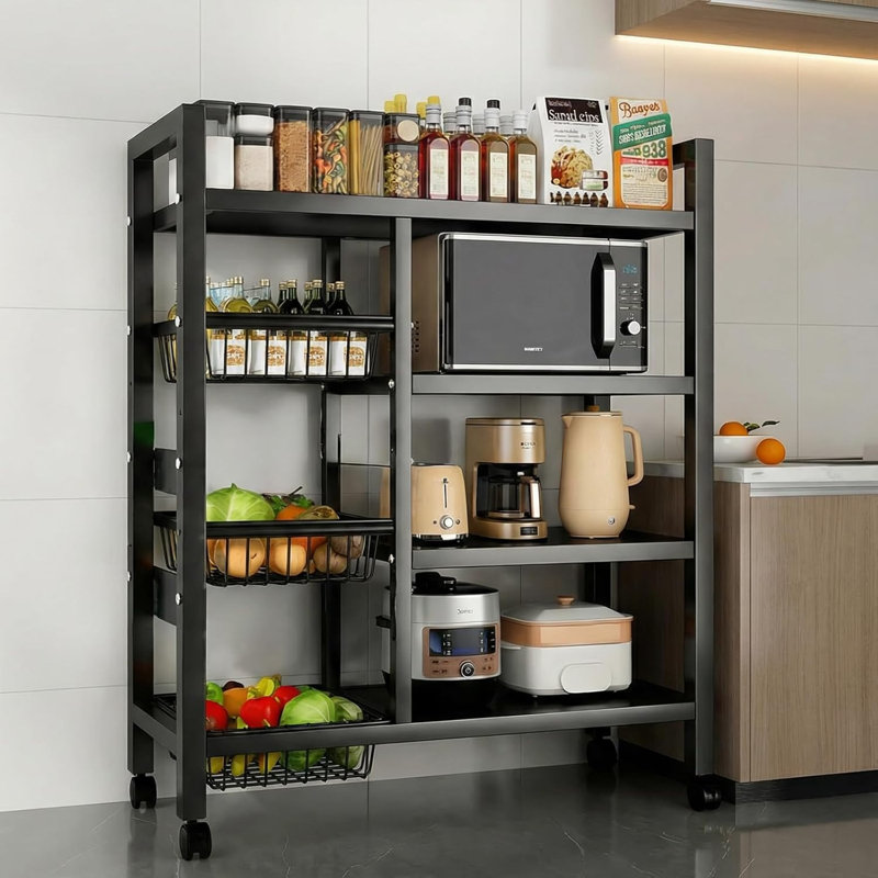 80 cm W Steel Storage Rack with Wheels