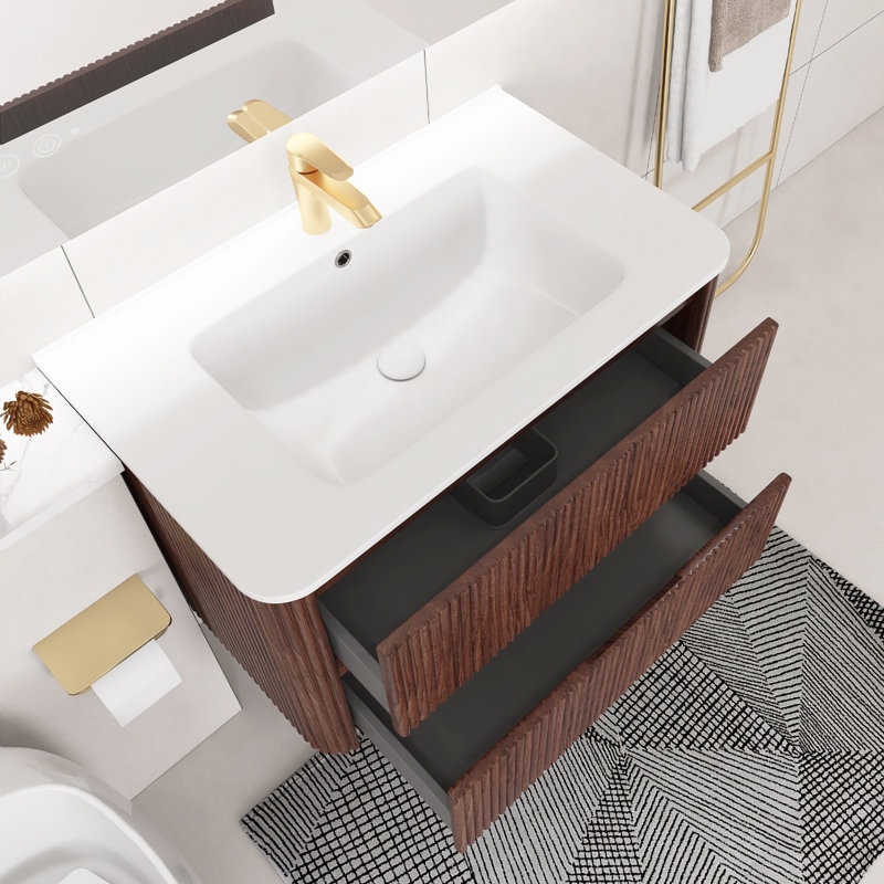 Dorette 29.92'' Single Bathroom Vanity with Ceramic Top