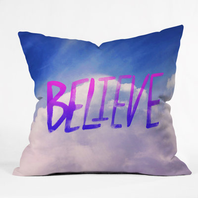Leah Flores Believe x Clouds Throw Pillow