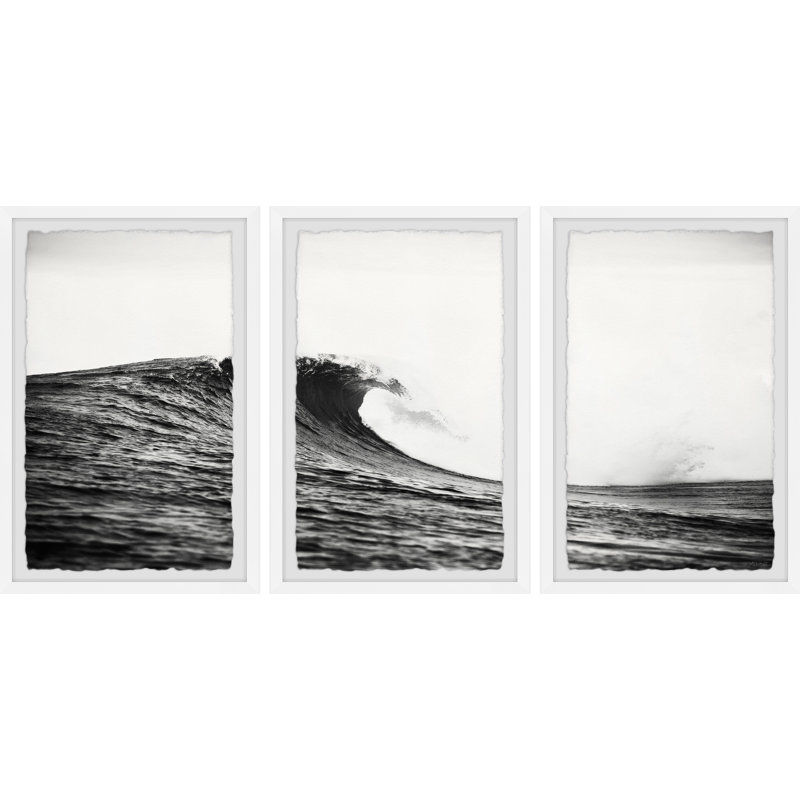 Summer Waves - 3 Piece Single Picture Frame Print, 20cm H x 30cm W x 3.81cm D
