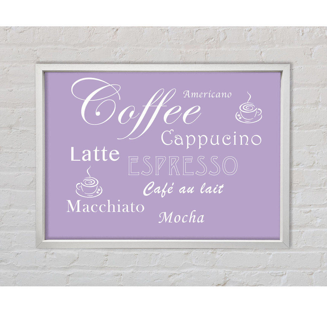 Kitchen Quote Coffee Delight Pink - Einzelbildrahmen Kunstdrucke auf Leinwand