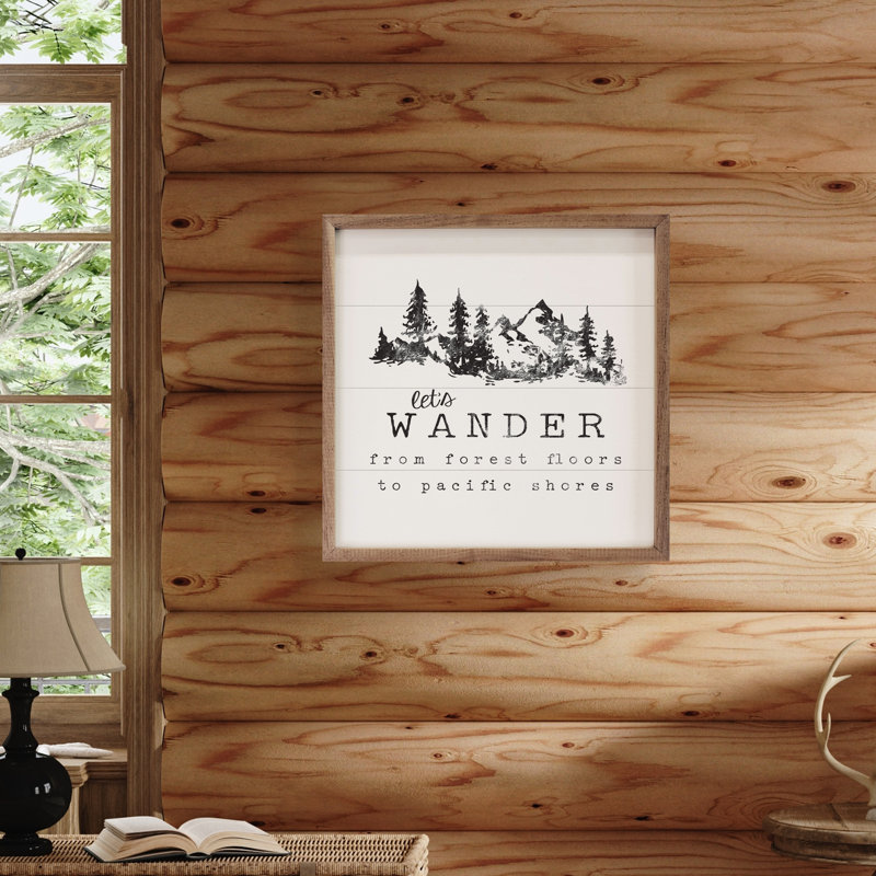 Let's Wander Mountains White, 16" H x 16" W