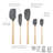 Tovolo Flex-Core Silicone Spatula Set of 5 with Natural Wood Handles for Cooking and Baking, Charcoal-63383749