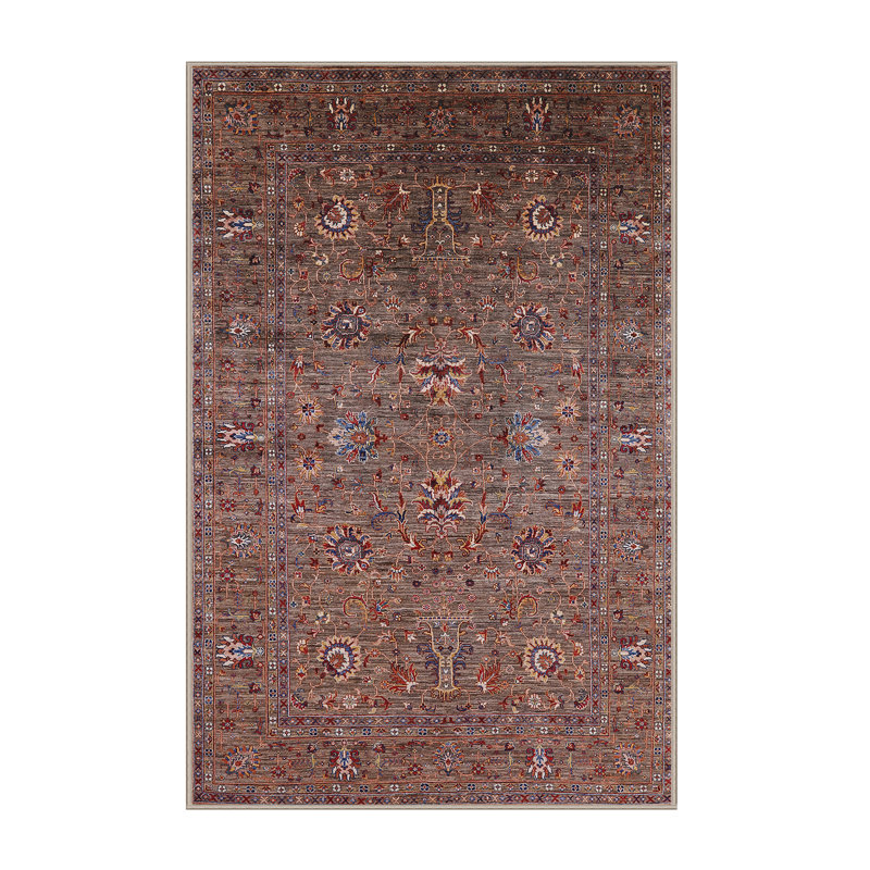 Tapis brun à motif oriental, Tapis de couloir 2 pi x 5 pi