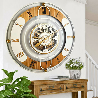 Horloge murale surdimensionnée ronde de 36 po pour le salon