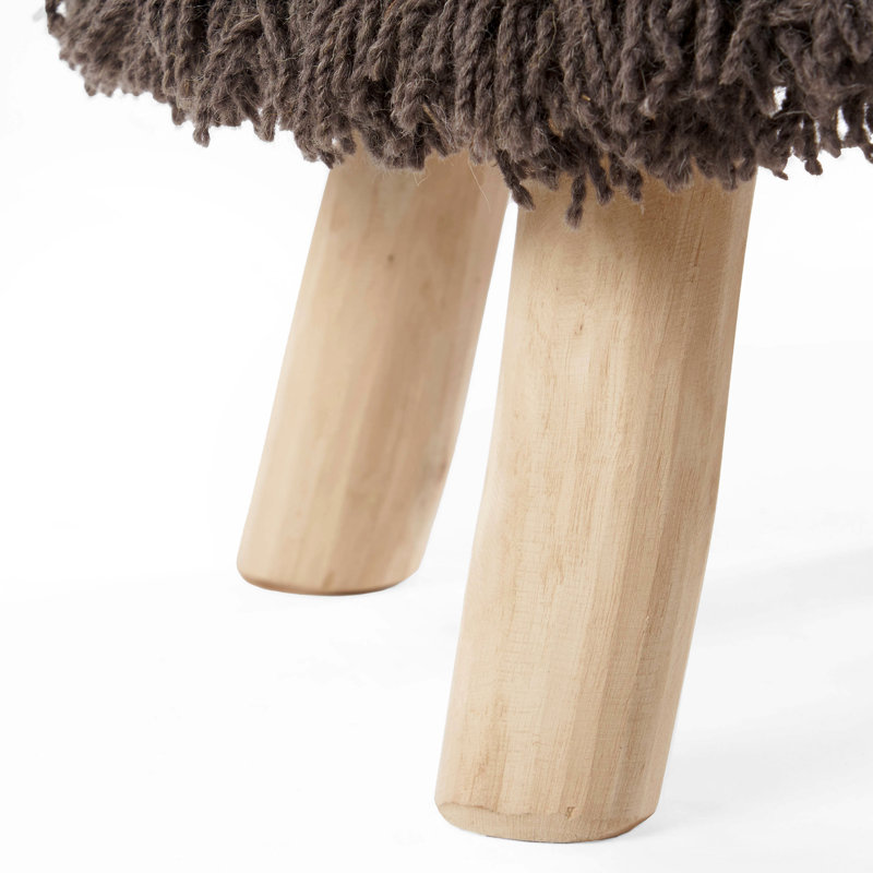 Rectangle Upholstered Wool Ottoman