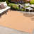 Chevron Modern Concentric Squares Orange/Cream Indoor/Outdoor Rug-69807537