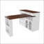 Îlot de cuisine 47 po avec table extensible et rotative, 4 tiroirs et armoires à portes vitrées - Noyer rétro-129895316