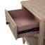 Petite table de chevet en placage au fini sable, dossier, tablette et rangement pour l'organisation de la chambre à coucher, 17 largeurs de ton, ports intégrés, fonction