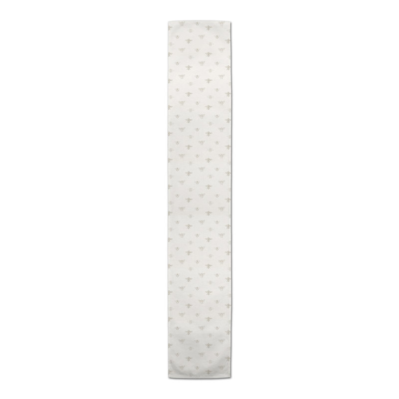 Rectangular Floral Table Runner, 72" x 16", Gray/White