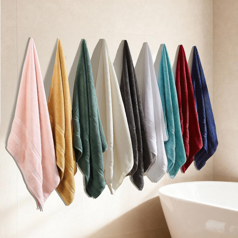  Smart Quick-Dry Zero Twist Cotton 9-Piece Towel Set, Crimson