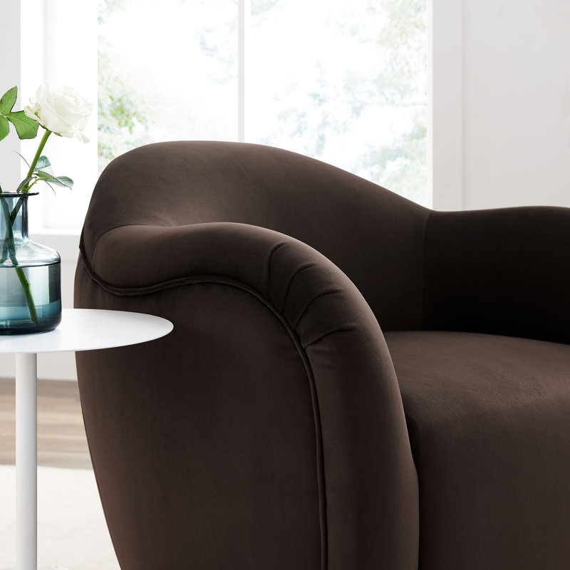 Fauteuil pivotant en velours Compose Performance, H 76 cm x l 51 cm
