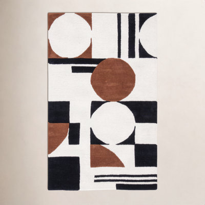 Antoni Handmade Wool Ivory/Black/Brown Rug