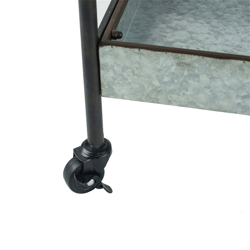 35X12.5X40" Homestead Galvanized Shelf Display 3-Tier