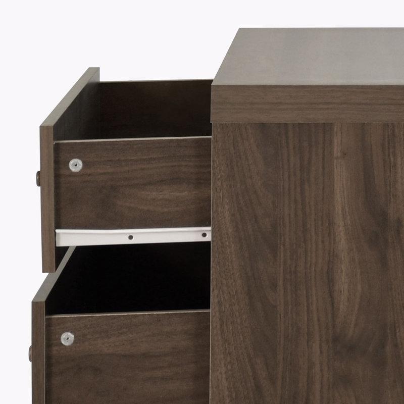 Commode à 5 tiroirs Gigliola, Noyer, H 41,5 po x l 31 po x P 16 po 