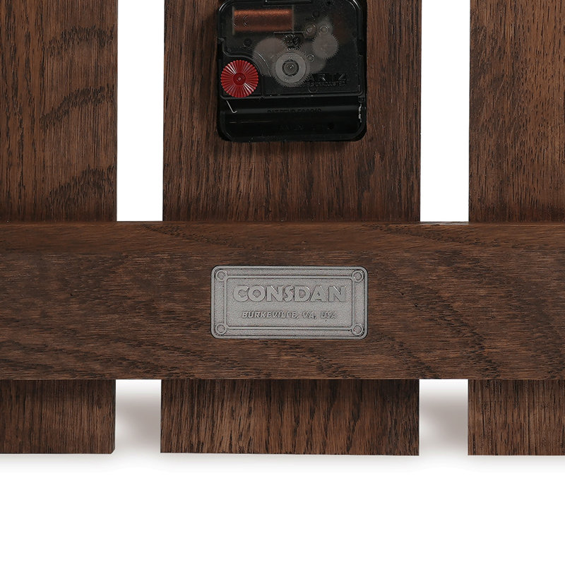 Walnut Square Rustic Oak Solid Wood Wall Clock