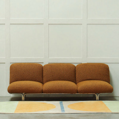 Designer Retro Bauhaus 3-Seat Metal Sofa