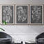 "Graphic Foliage III", ensemble de 3 toiles encadrées-97793161-97793160