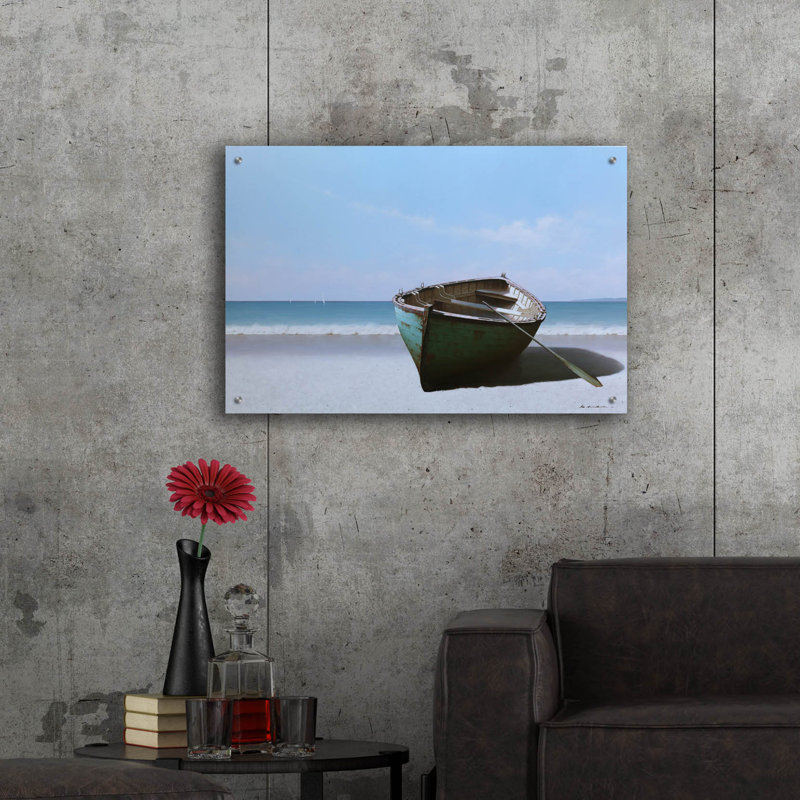«01 Blue Boat With Oar» par Zhen-Huan Lu, H 24 po x l 36 po x P 0,2 po
