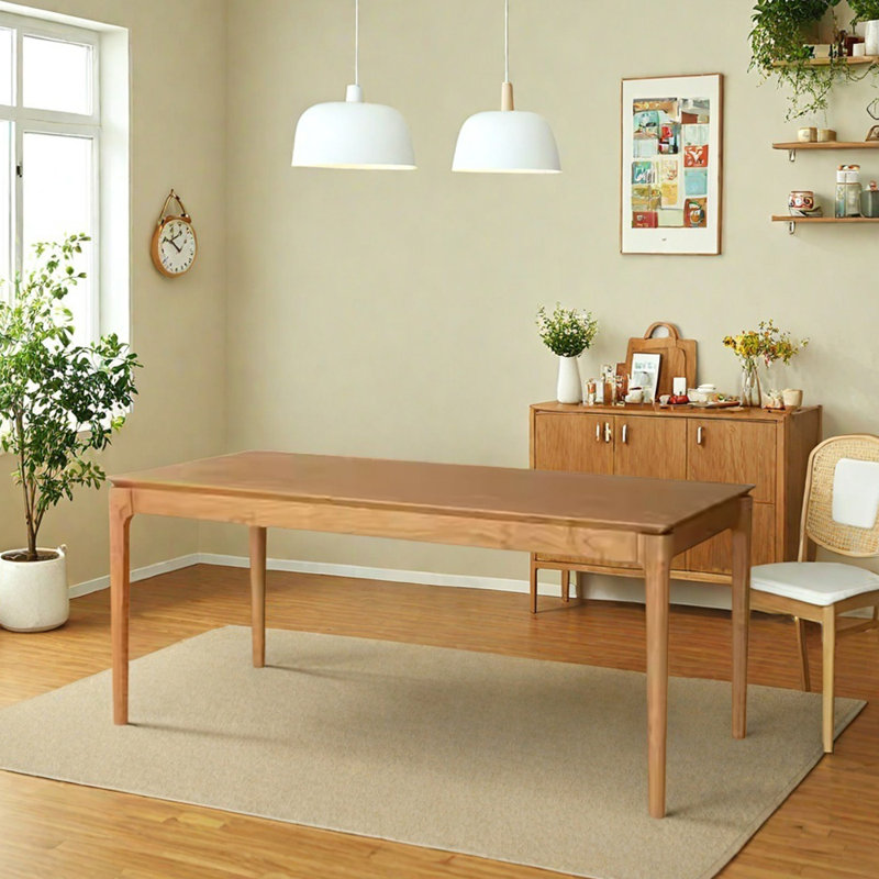 Table simple en bois massif de cerisier, H 29,52 po x L 62,99 po x l 31,49 po