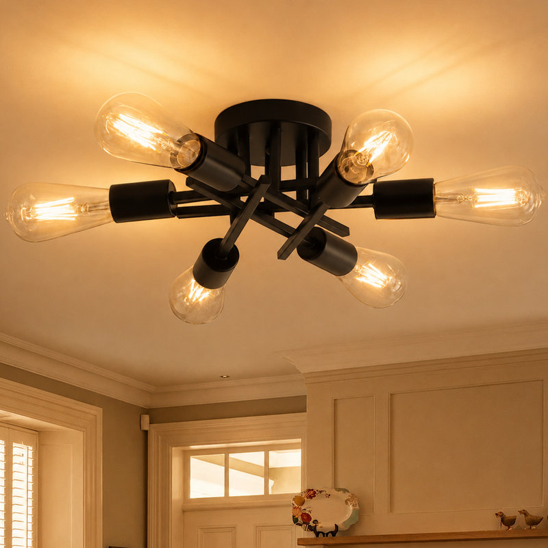 Plafonnier semi-encastré 6 lumières Zamiah