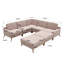 7-Piece Multi-Shape Upholstered Slipcovered Modular Sectional Sofa With Ottoman-1181698938