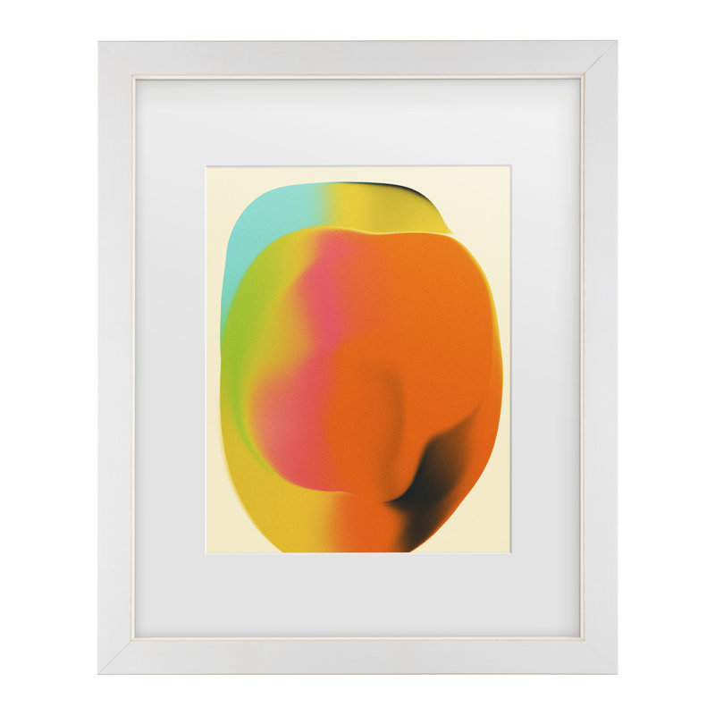 Art encadré bolognaise, bleuet, Cadre blanc, H 13 po x l 16 po