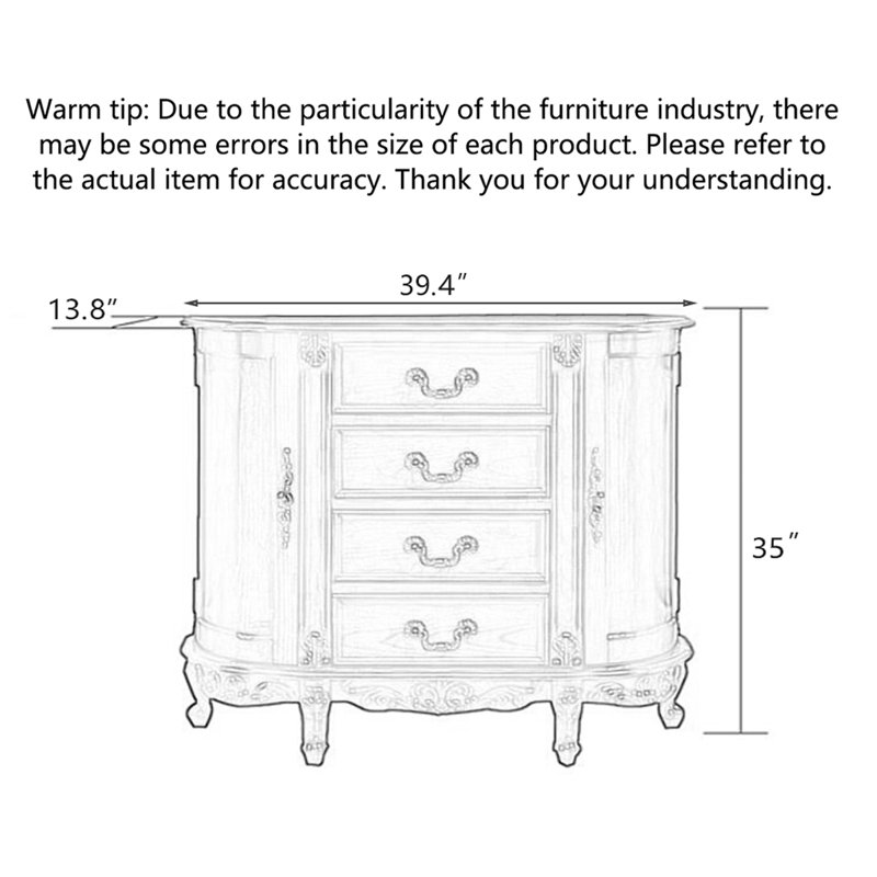 Commodes décoratives American, 35.04" H x 39.37" W x 13.78" D
