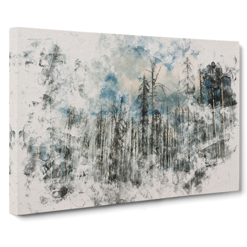 Winter Forest Vol.2 Watercolour - Wrapped Canvas, 40cm H x 60cm W x 3cm D