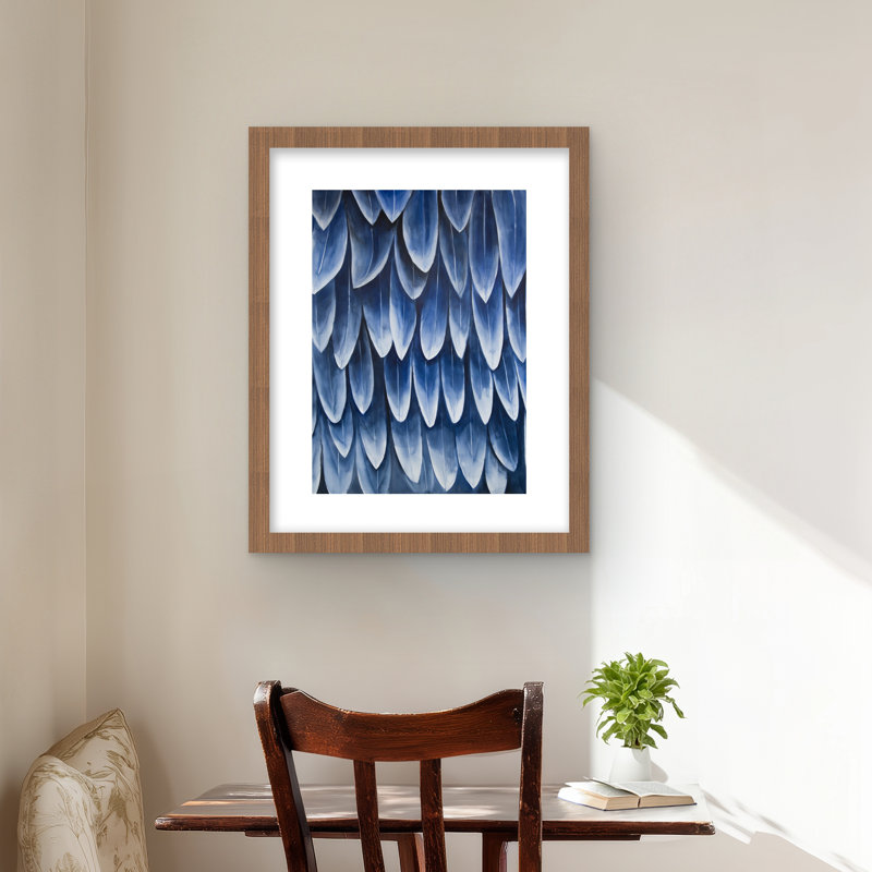Plumage bleu - salon bohémien, reproduction encadrée | Décoration intérieure