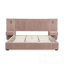 Grand lit tapissier en chenille avec table de chevet-1047647816