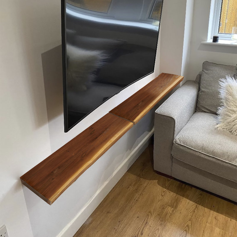 Buna Teak Floating Shelf, 2" H x 24" W x 12" D