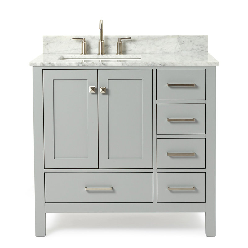 Ensemble de meuble-lavabo simple 37 po Flynt, gris