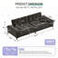 Canapé rembourré en chenille avec accoudoirs larges amovibles Chenille-1090787478