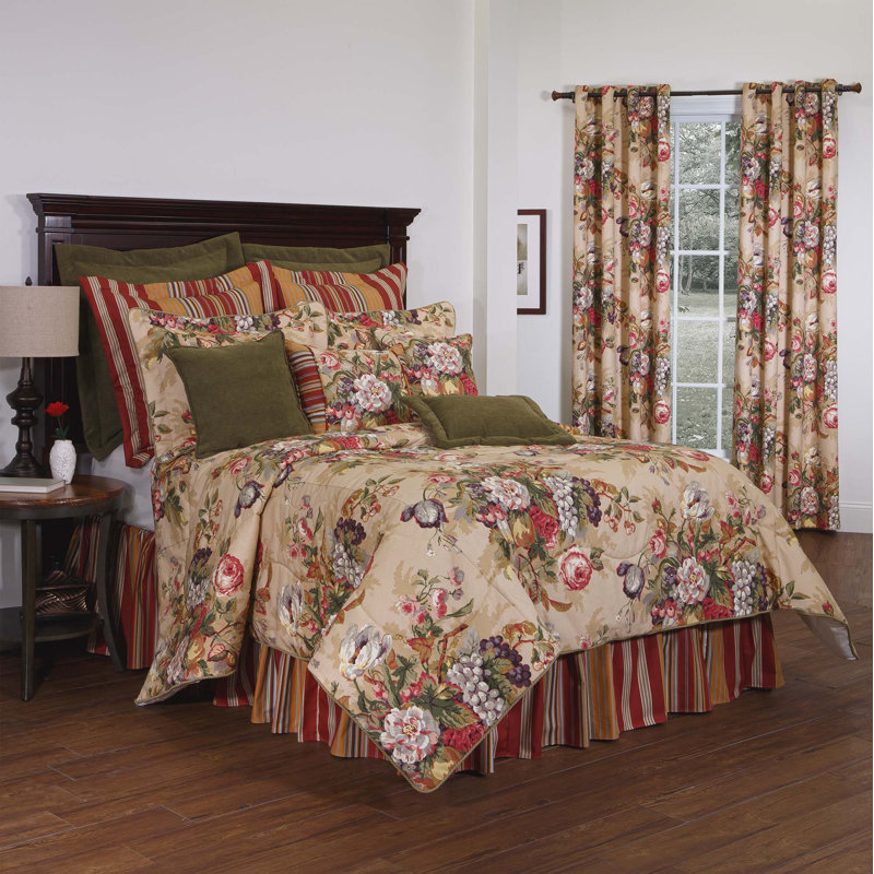 Ensemble d'édredon en coton Queensland, 4, Édredon pour très grand lit + 2 taies décorativ