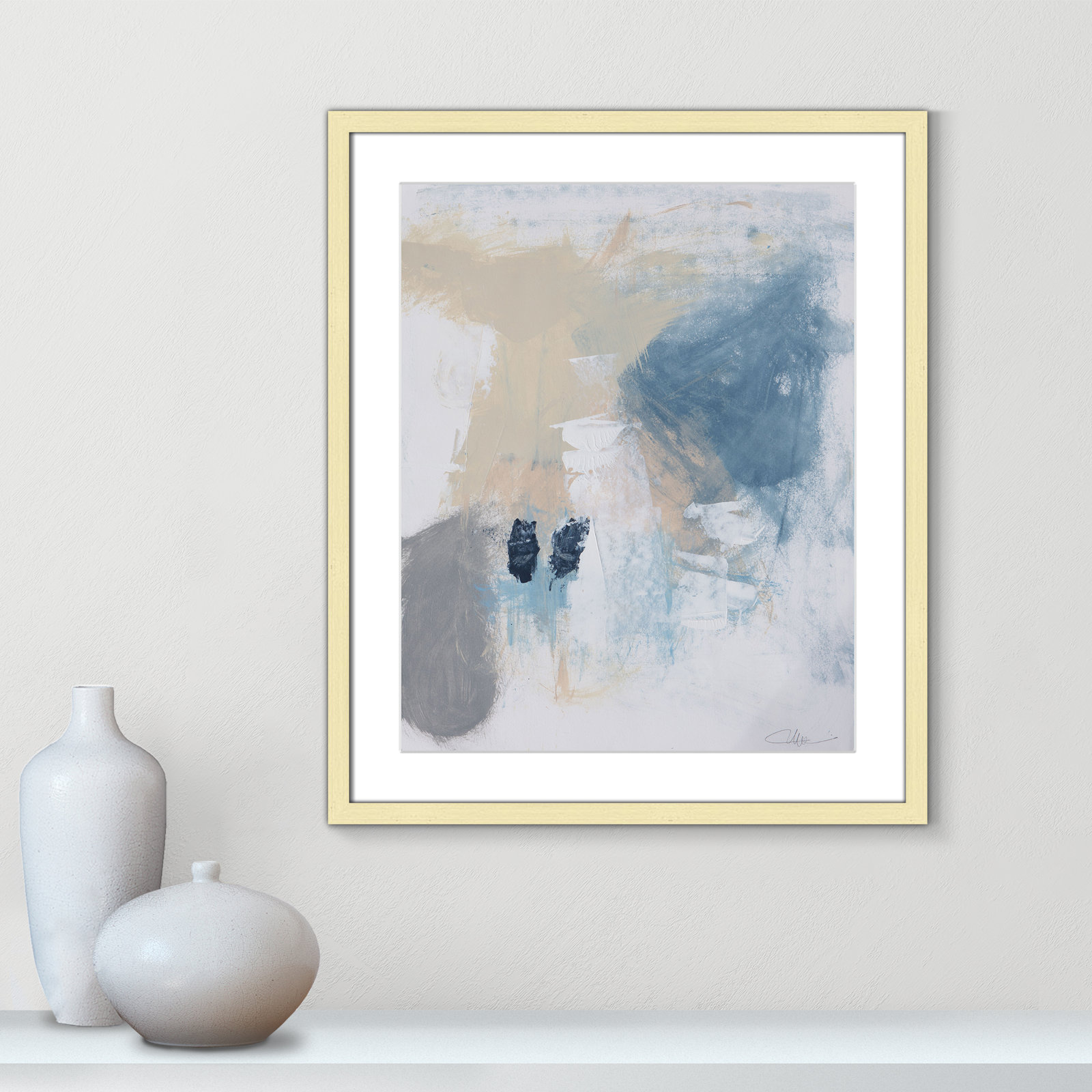 Runa "Coastal Carnival II" Print, Gold Single Picture Framed Paper, White, 25.5" H x 21.5" W x 1.25" D