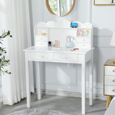 Kendyle Solid Wood Top Metal Base Writing Desk