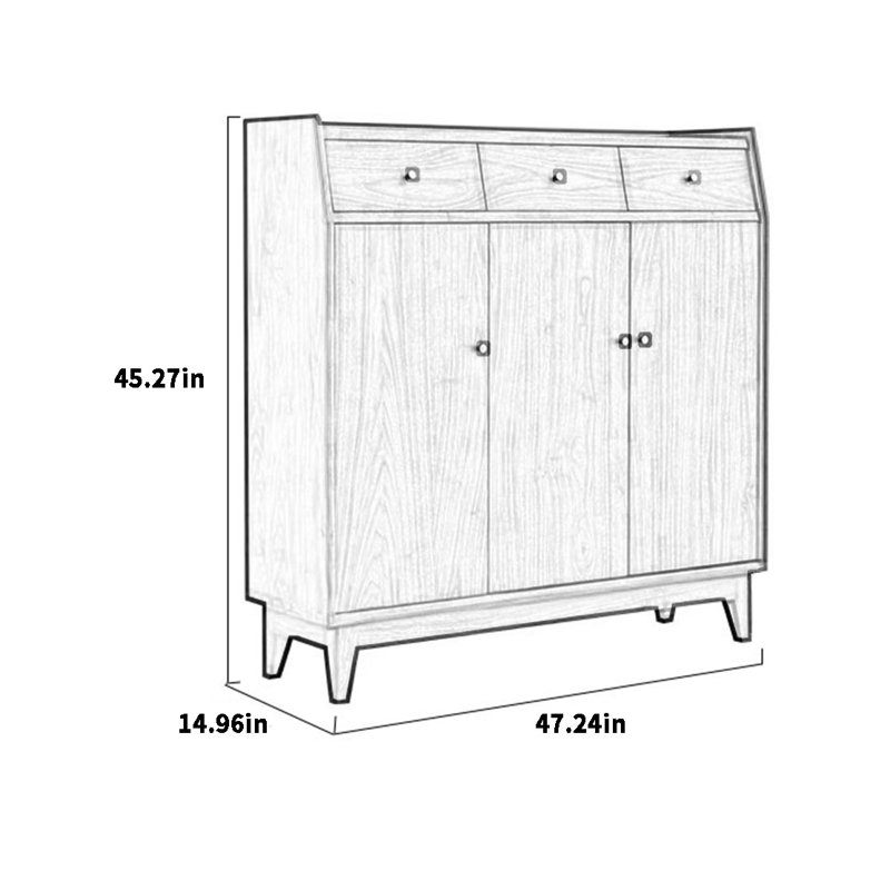 Armoire de rangement pour chaussures 19 paires en bois massif