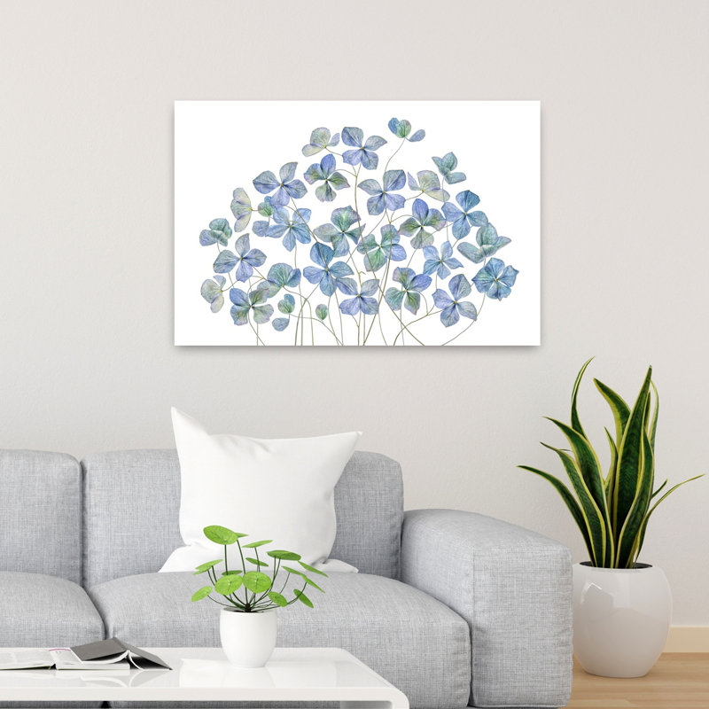 Art contemporain fleur d'hortensia art d'été, H 24 po x l 36 po