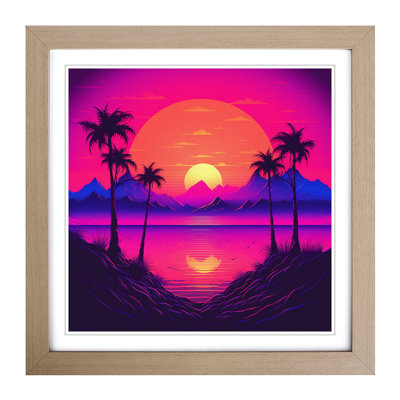 Sunset Vaporwave No.3 - Framed Print