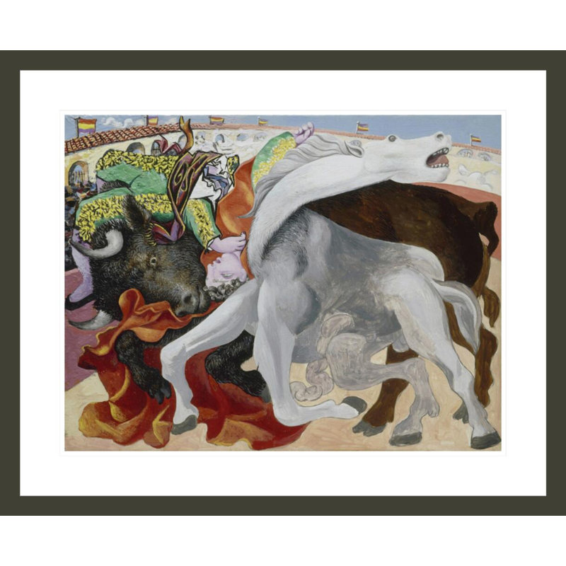 «Corrida: la mort du torero» par Pablo Picasso, impression giclée encadrée, H 23,5 po x l 28,58 po